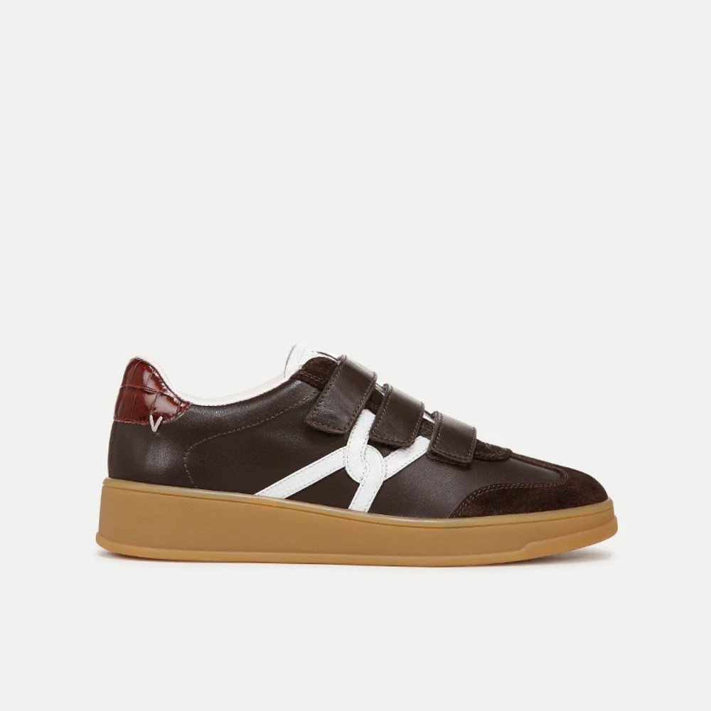 Veronica beard reagan Velcro sneaker brown leather size 6 LIKE NEW